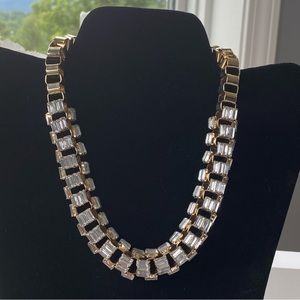 White House Black Market Gold with Rhinestone Statement Necklace